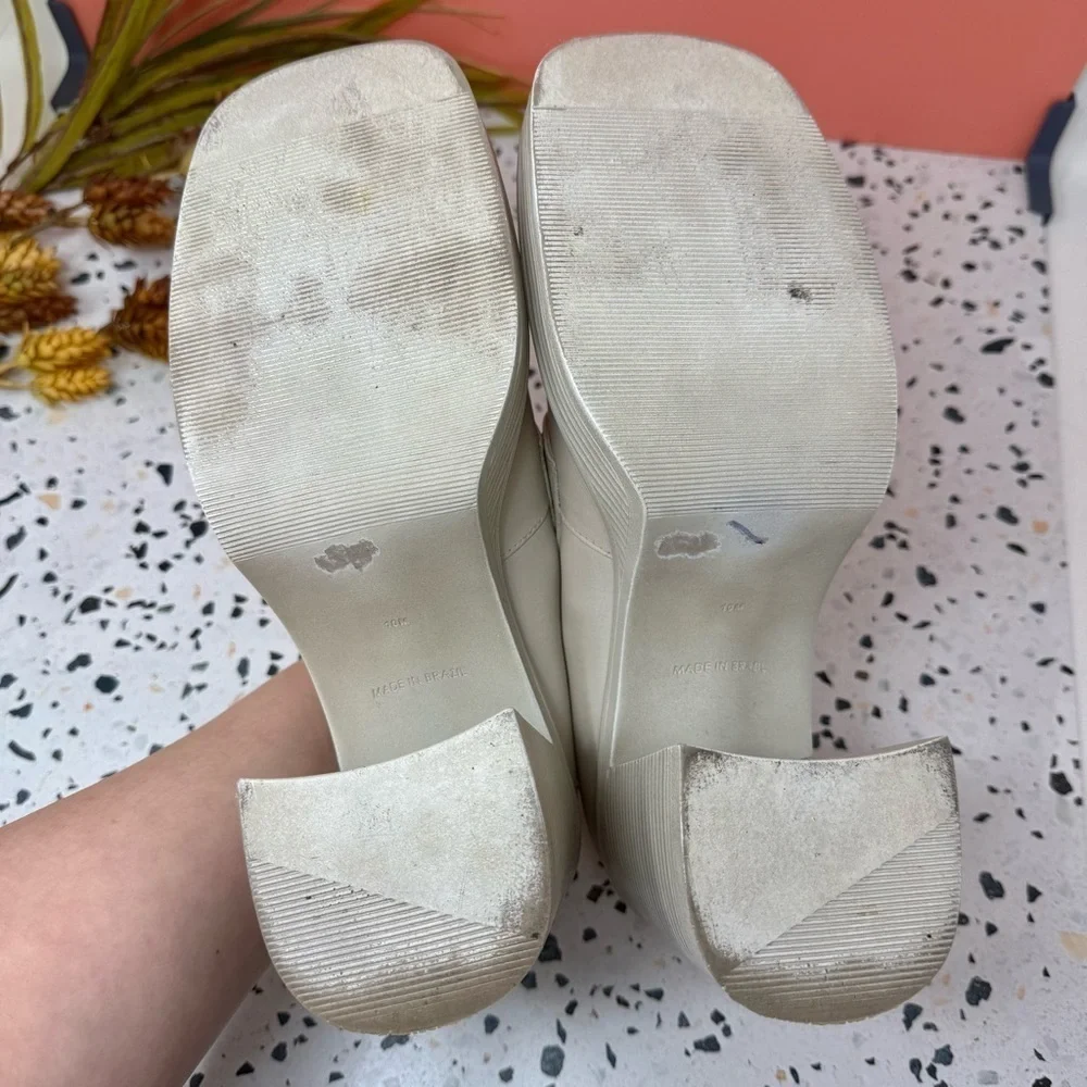 Steve Madden Fulfill Cream Chunky 90s Y2K Platflorm Women’s Heeled Loafers Sz 10